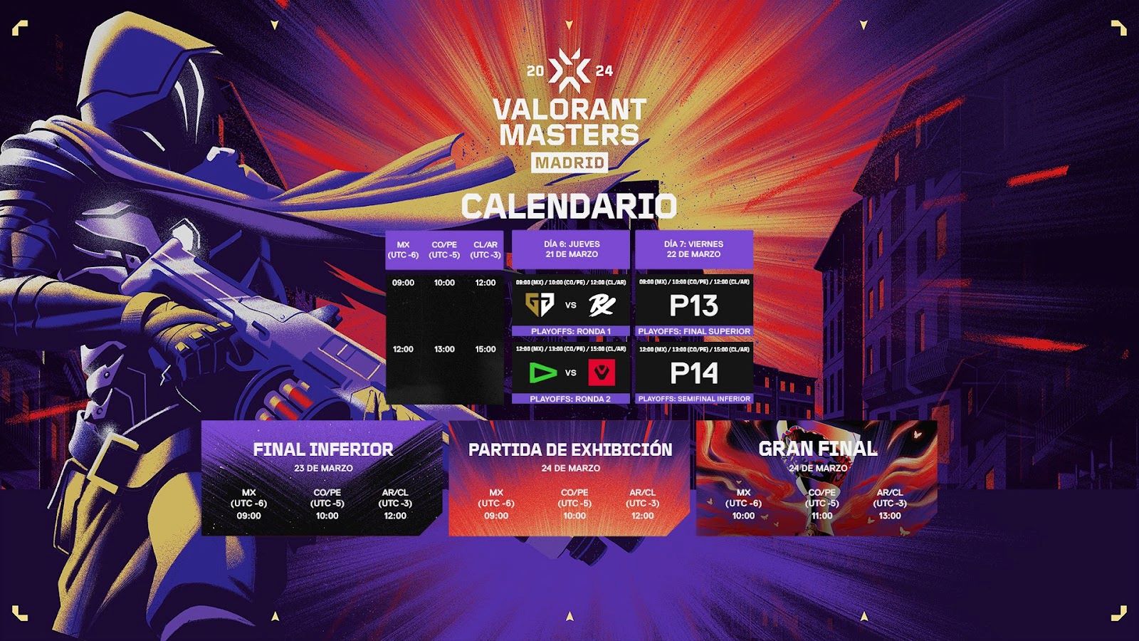 Calendario VALORANT MASTERS MADRID